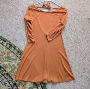 Forever 21 Mustard Yellow Open Back Mini Dress